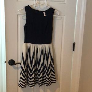 White and Navy chevron dress
